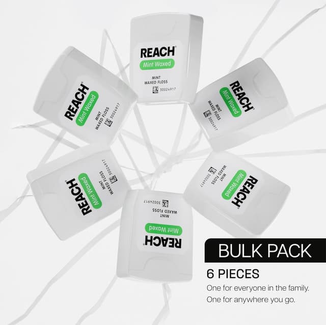 Detalle 2 de Reach Mint Waxed Dental Floss (55 Yards) — shred-resistant micro-filament floss
