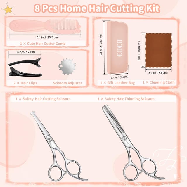 Thumbnail 5 de CIICII Kids Hair Scissors Set safety round tips ✂