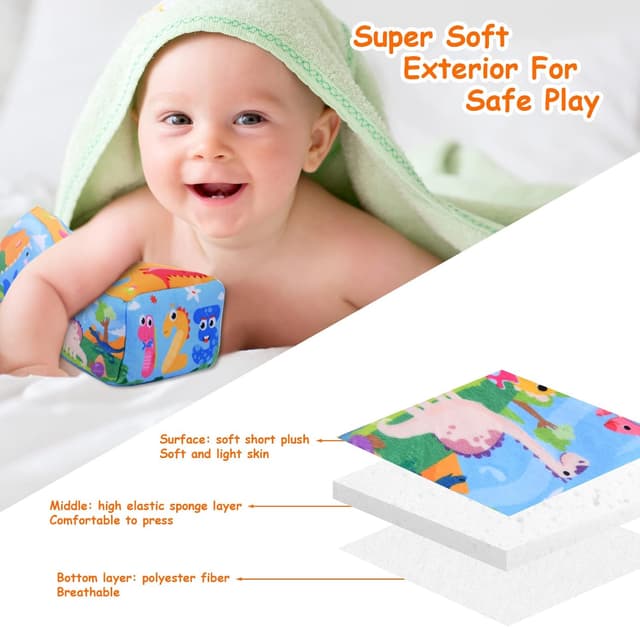 Detalle 2 de Vicloon Tissue Box Spielzeug Dino, ab 6 Monate