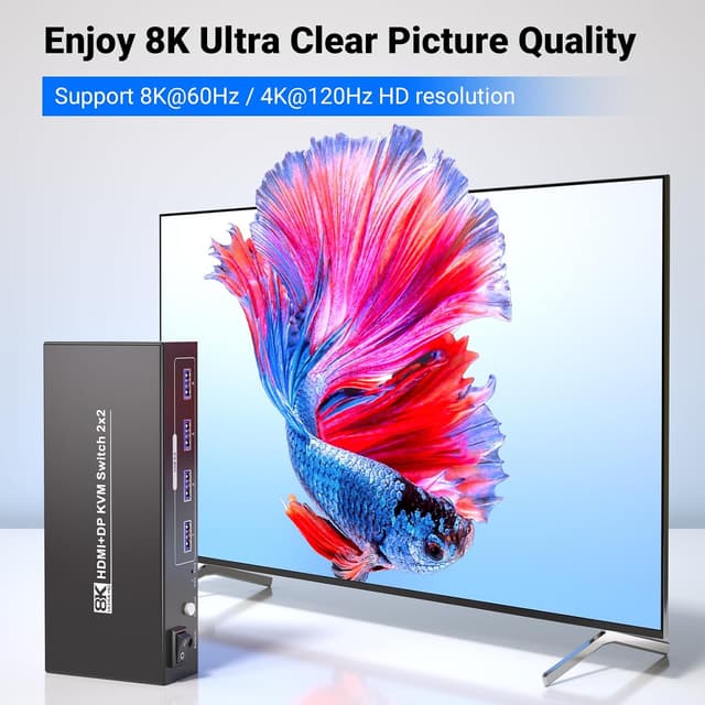 Thumbnail 2 de KVM-Switch 2 PC Dual Monitor 8K