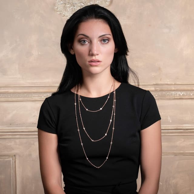 Detalle de Collier sautoir namana pour femme en zirconia, chaîne 45 cm avec rallonge