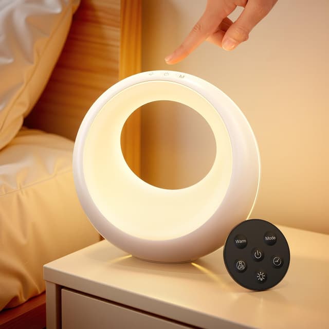 Detalle 2 de Auxmir LED Night Light rechargeable table lamp with 7 RGB colours, 9 modes and remote control