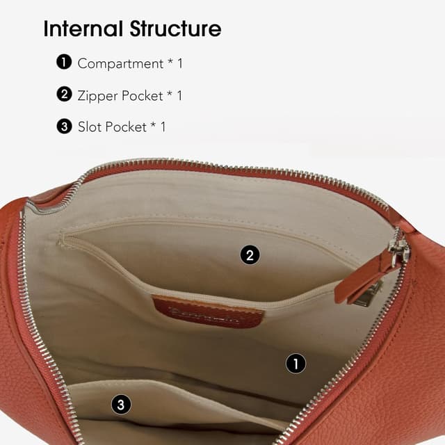 Detalle de DONNAIN crescent leather hobo bag