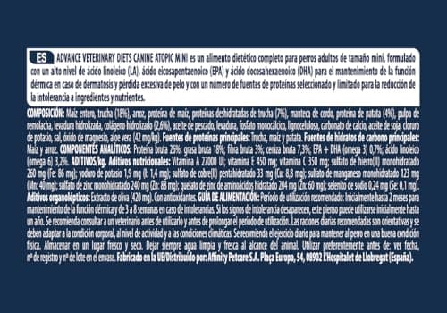 Thumbnail 4 de affinity ADVANCE Atopic Mini 1,5kg pienso