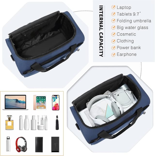 Detalle 2 de Kono 40x20x25 Under‑seat Holdall 20L travel bag