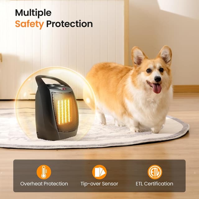 Thumbnail 2 de Kismile Small Electric Space Heater 1500W ♨