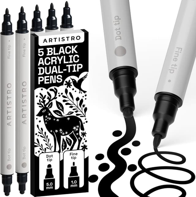 Imagen de Artistro ARTISTRO 5 Black Acrylic Markers en OfertitasTOP