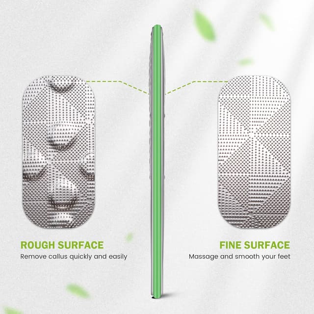 Detalle de BEZOX Heavy Duty Stainless Steel Full Body Foot File (Green) – Double-Sided Pedicure Callus Remover