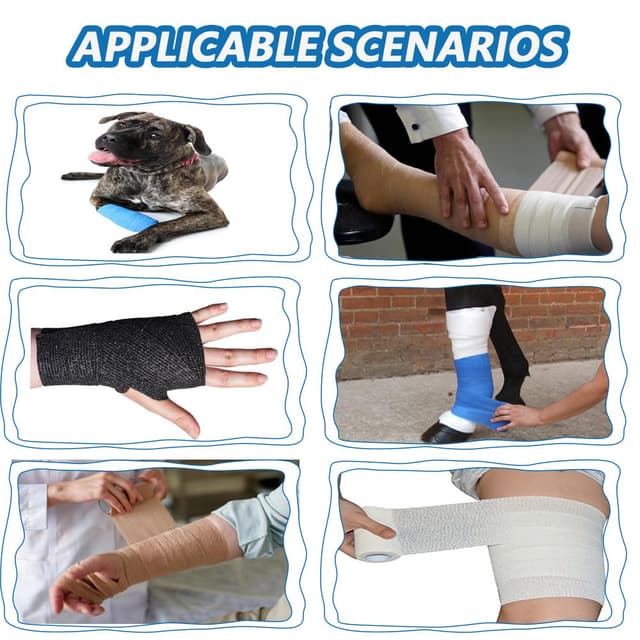 Detalle 2 de ANAMPION 12 Rolls Self-Adhesive Football Sock Tape (7.5cm x 4.5m) – Cohesive bandage wrap for first aid & sports support