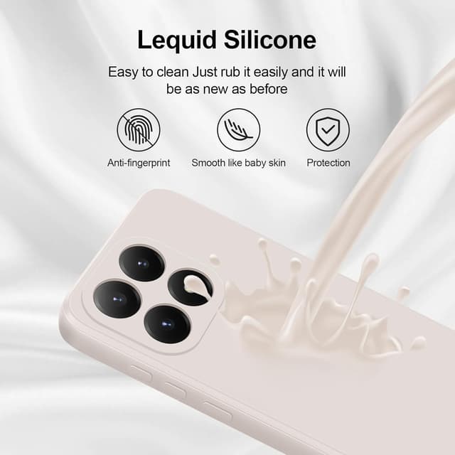 Detalle de GiiYoon Liquid-Silicone-Case für Xiaomi 15T – kratzfest, weiches Mikrofaserfutter, Rundumschutz
