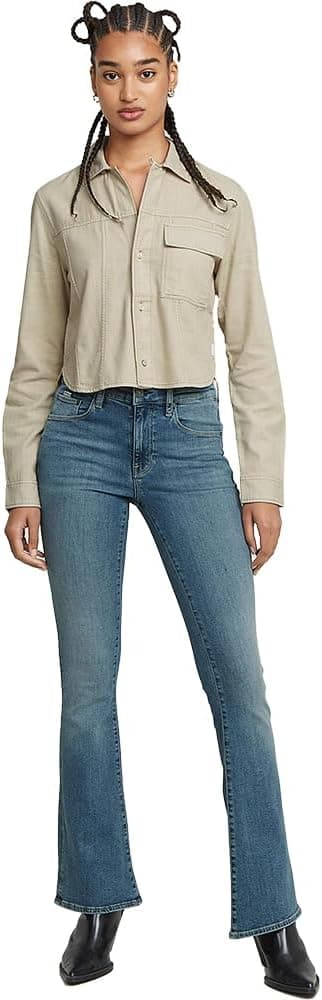 Detalle de G-STAR Damen 3301 Flare Jeans – klassischer 5‑Pocket-Look mit bequemem Sitz