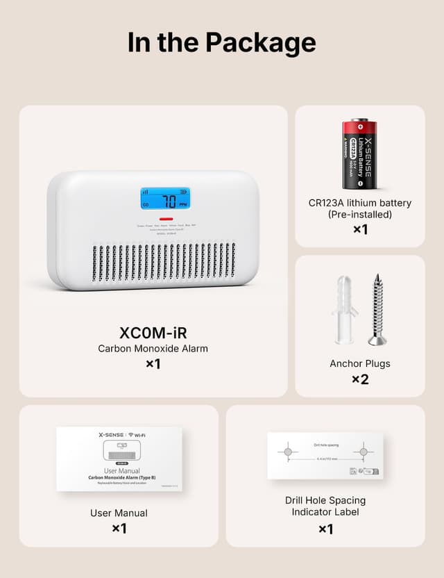 Thumbnail 6 de X-Sense CO alarm with Wi-Fi and app