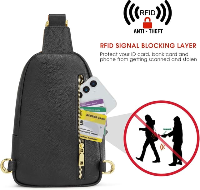 Thumbnail 5 de Kattee Borsa a tracolla in pelle RFID piccola