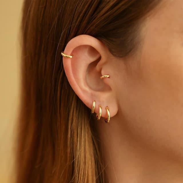 Detalle 1 de MASOP Silber Creolen 925 mit Stecker 12 mm