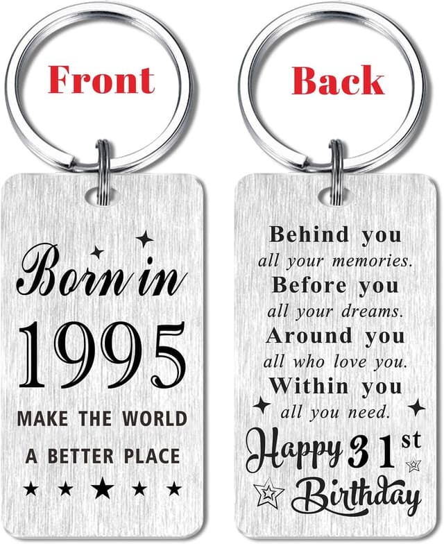 Detalle de Gezxin personalised Happy Birthday 1995 keyring for 31st birthdays in stainless steel