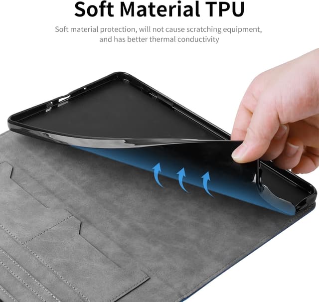 Detalle 2 de AsWant Hülle für Samsung Galaxy Tab A11 8,7" (2025) / Galaxy Tab A9 8,7" (2023) mit Standfunktion, Tricolor und Kartenfächern (Gray)