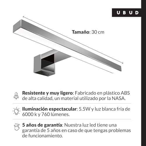 Thumbnail 5 de UBUD Lámpara Led Aplique 760 lm para baño