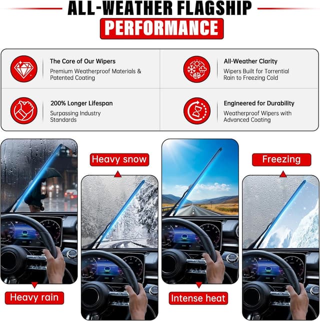 Thumbnail 3 de RAINTOK Windshield Wiper Blades 26" 17" 14