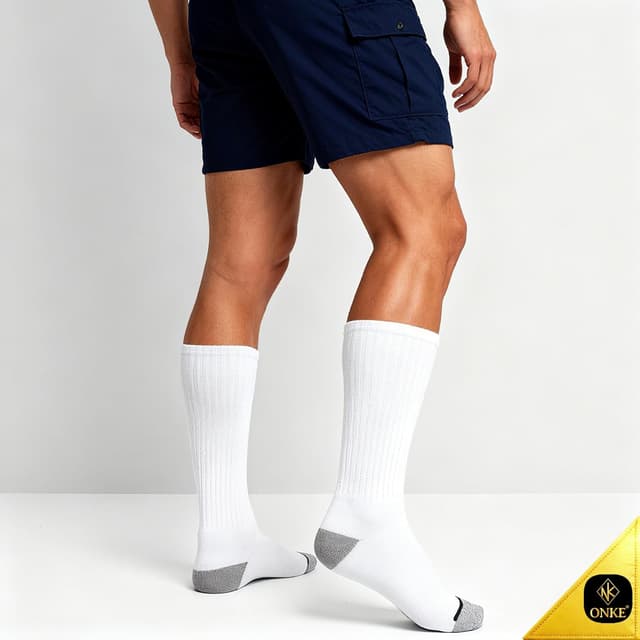 Detalle de ONKE Extra-Heavy Full-Foot Crew Work Socks with Steel-Toe Reinforced Cushioning (Men’s Sizes 9–15)