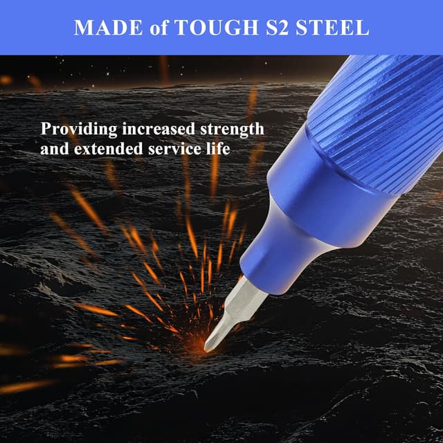 Detalle de PRIDE&CRAFT 24-in-1 Precision Screwdriver Set (Blue) – Glasses repair and electronics bits