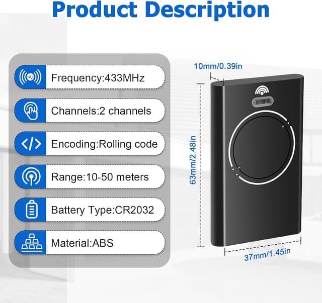 Detalle 2 de Telecomando cancello 433 MHz XT2 2 canali