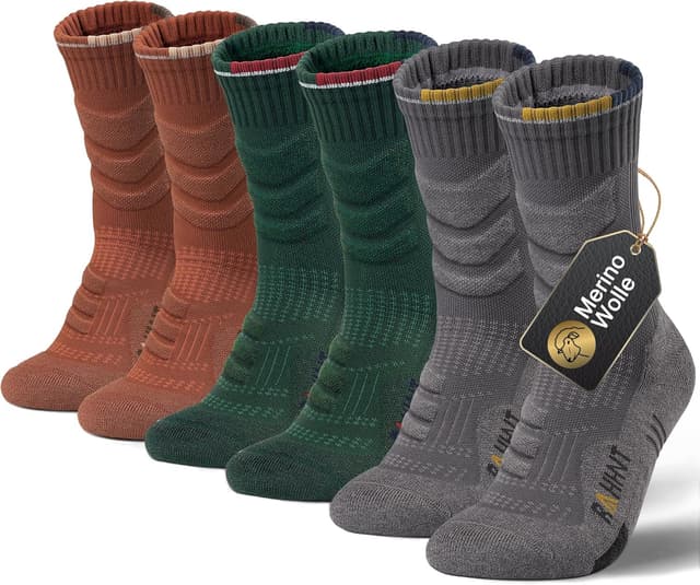 Detalle de Merino Wool Thermal Walking Hiking Socks 3 pairs