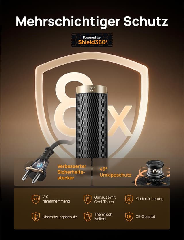 Detalle de Dreo Heizlüfter Solaris Slim H3 40 dB