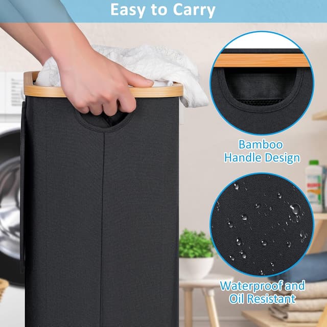 Thumbnail 3 de efluky Cesto de Ropa Sucia Plegable con Ruedas