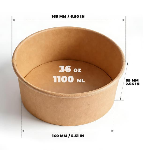 Detalle 2 de TOPtoper 36Oz Paper Soup Bowls 50-Pack 🍲