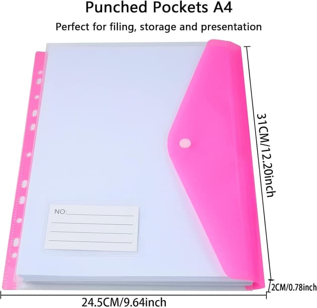 Detalle 2 de A4 Plastic Wallets 12pcs, 31cm x 24.5cm