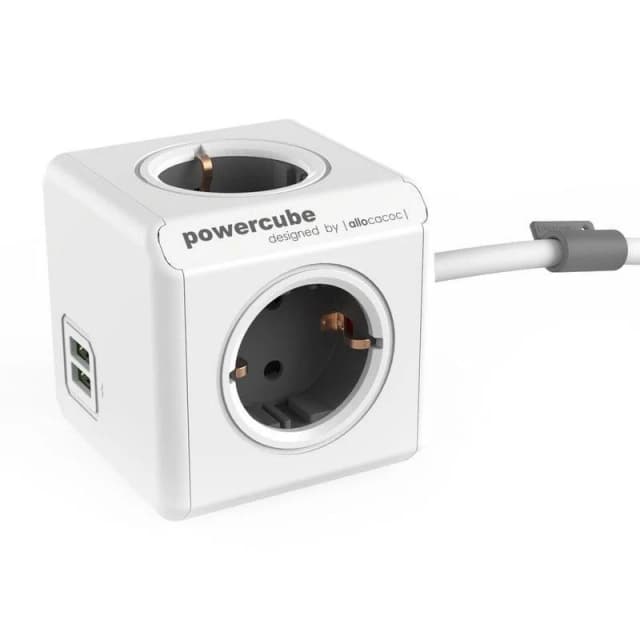 Imagen de PowerCube Extended 4 tomas + 2 USB 1,5 m Gris 🔌 en OfertitasTOP