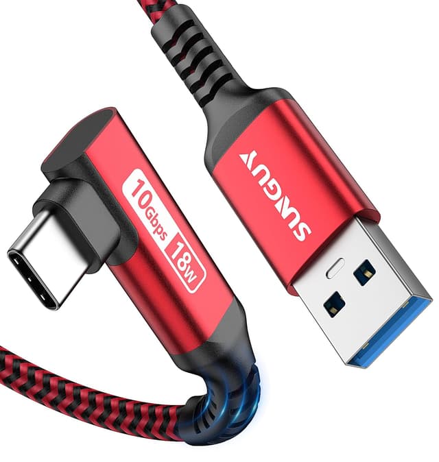 Detalle de SUNGUY Câble USB-C coudé 90° 25 cm, USB 3.1 Gen 2 jusqu’à 10 Gbps