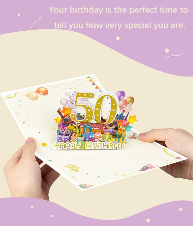 Thumbnail 1 de Magic Ants 50 Geburtstagskarte, 3D Pop-Up