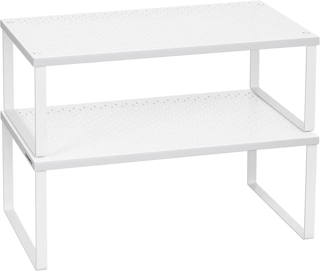 Detalle de SONGMICS Gewürzregal KCS401W01 als 2er-Set – stapelbar, erweiterbar, Metall-Küchen-Organizer