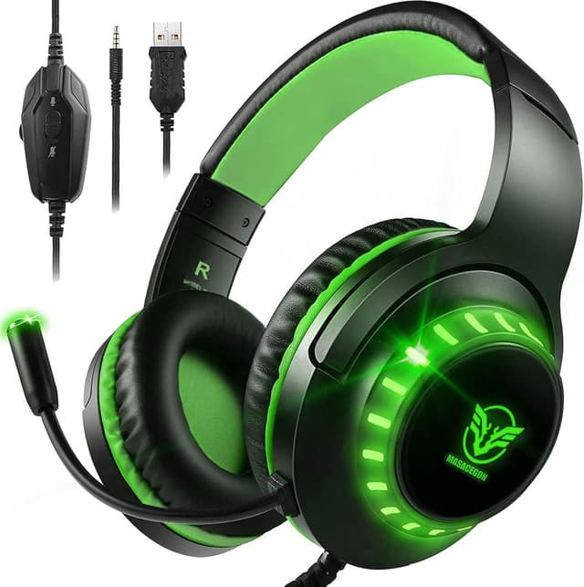 Detalle de Pacrate Gaming Headset mit Mikrofon