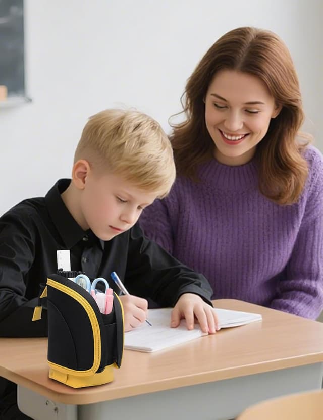 Thumbnail 6 de GAOCHY 2 in 1 standing pencil case with telescopic pen holder (Black)