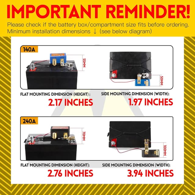Detalle de Remote Battery Disconnect Switch 12V 240A with LED Voltage Display (0.001A standby) for Car, RV, ATV, Truck, Tractor, Boat