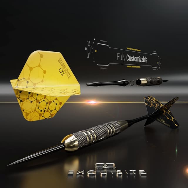 Detalle 1 de Professional steel tip darts set 22g brass