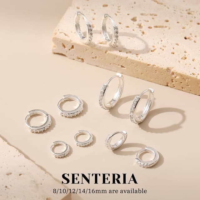 Thumbnail 4 de Senteria 5 Paar Creolen aus Silber für Damen – kleine Silberne Creolen Ohrringe hypoallergen (8/10/12/14/16 mm)