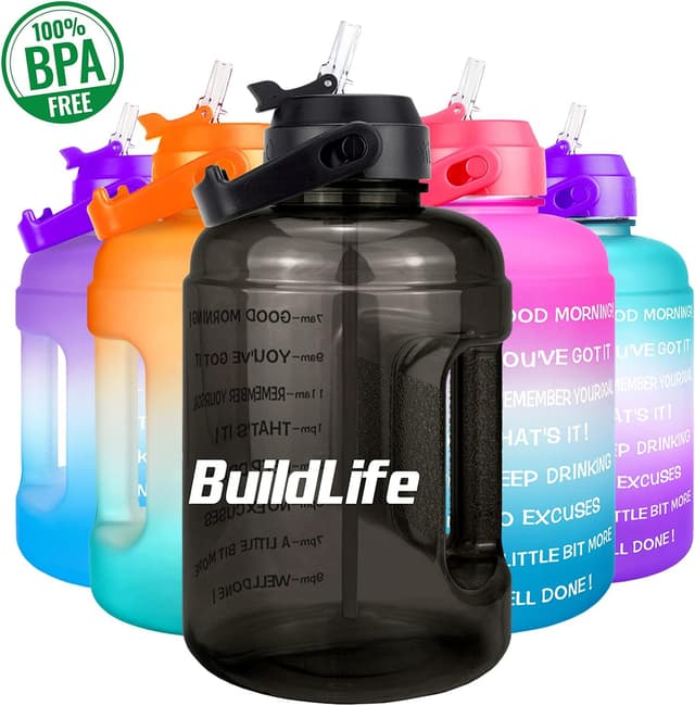 Thumbnail 5 de BuildLife Motivational Water Bottle 2.2L large jug with straw 💧