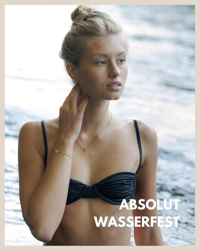 Detalle 2 de GD GOOD.designs Herzkette für Damen – verstellbar 42–47 cm mit Herzanhänger in Gold 18K, Silber oder Roségold