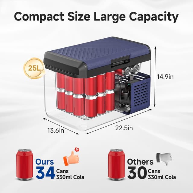 Detalle 1 de AAOBOSI 25L Car Fridge Freezer