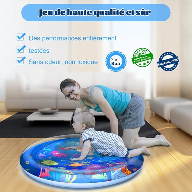 Thumbnail 5 de GOLDGE Tapis d'eau 100 x 100 cm pour bébé