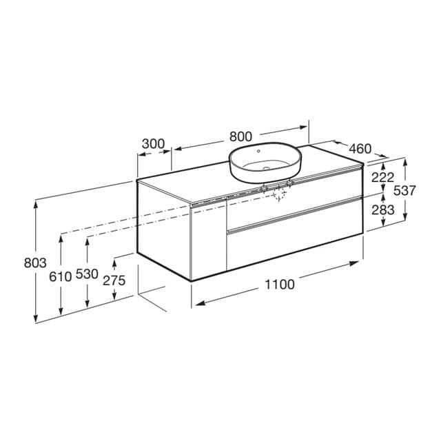 Thumbnail 1 de Roca The Gap mueble baño 2 cajones y 1 puerta a la izquierda 🚽