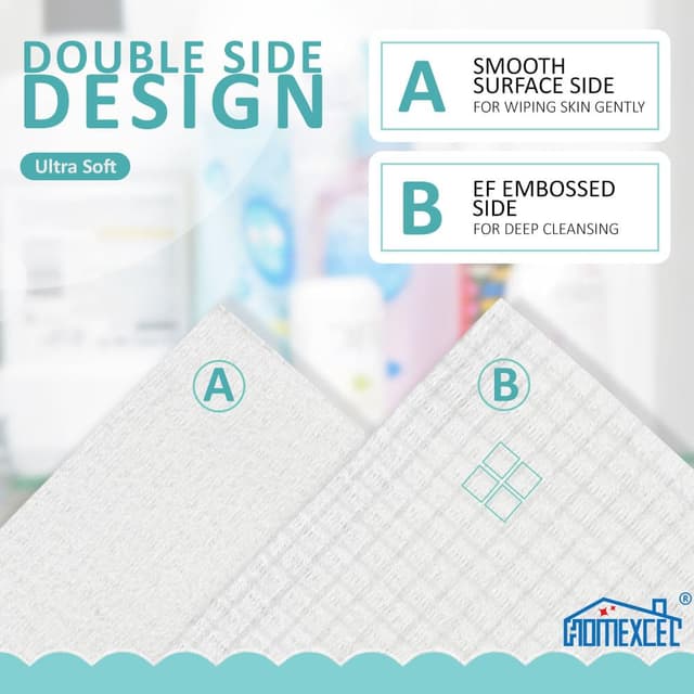 Thumbnail 1 de HOMEXCEL Face Towelettes 50-count disposable wipes 🧻