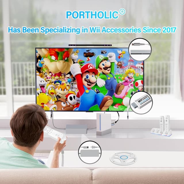Detalle 1 de PORTHOLIC 4 in 1 Wii HDMI Adapter Kit