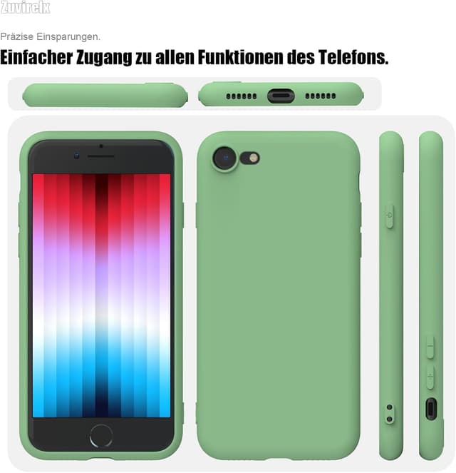 Thumbnail 6 de Zuvirelx Silikon-Handyhülle für iPhone SE (2./3. Gen) 2020/2022 & iPhone 8/7 – minzgrün, dünn & stoßfest