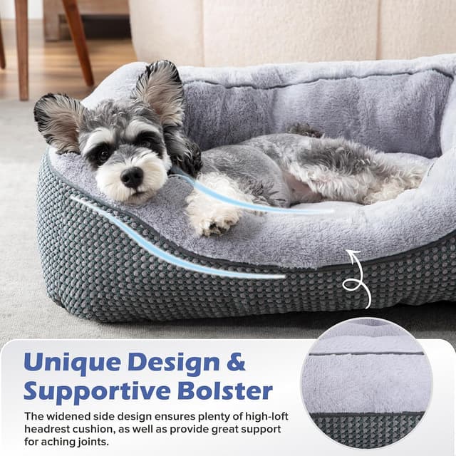 Detalle 2 de INVENHO Medium Dog Bed (30"x24"x9") — Washable Orthopedic Rectangle Pet Bed with Anti-Slip Bottom