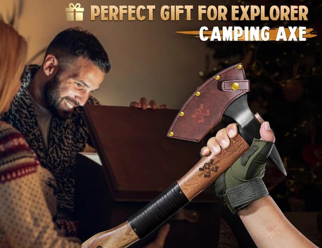 Thumbnail 6 de Outdoor Holzspaltaxt mit Nussbaumgriff für Camping