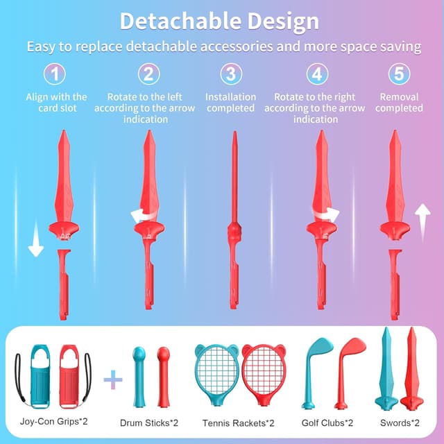 Detalle de STARTRC GAMES Switch 2 Sports Accessories Bundle (2025) – 18-in-1 Family Party Pack